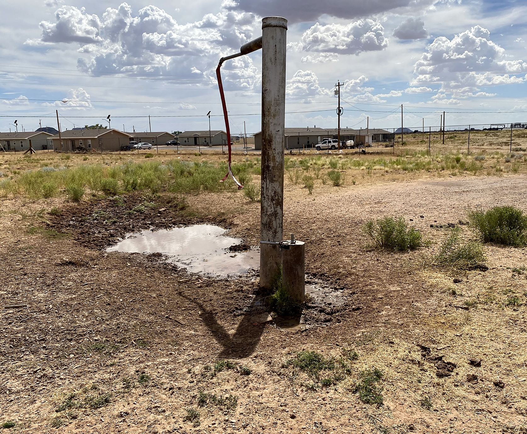 A pump in Dilkon, Ariz., where locals go to haul drinkable water.