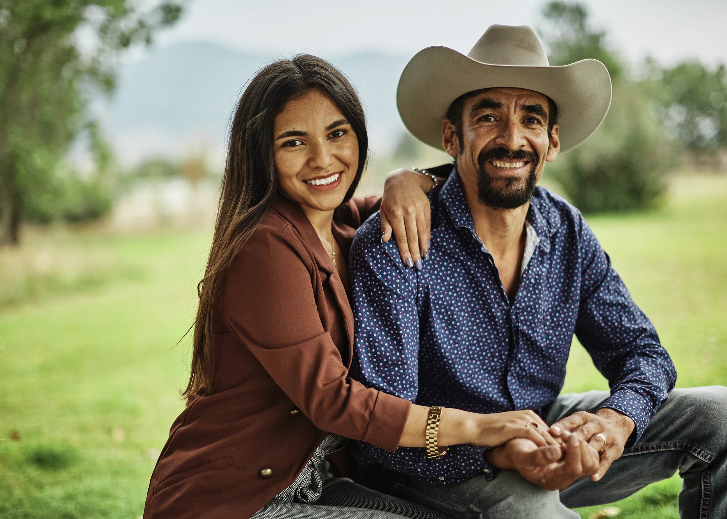 Samantha and her father, Marvin Suazo, in Bozeman, Mont., on Aug. 25. (Adrian Sanchez Gonzalez for NBC News)